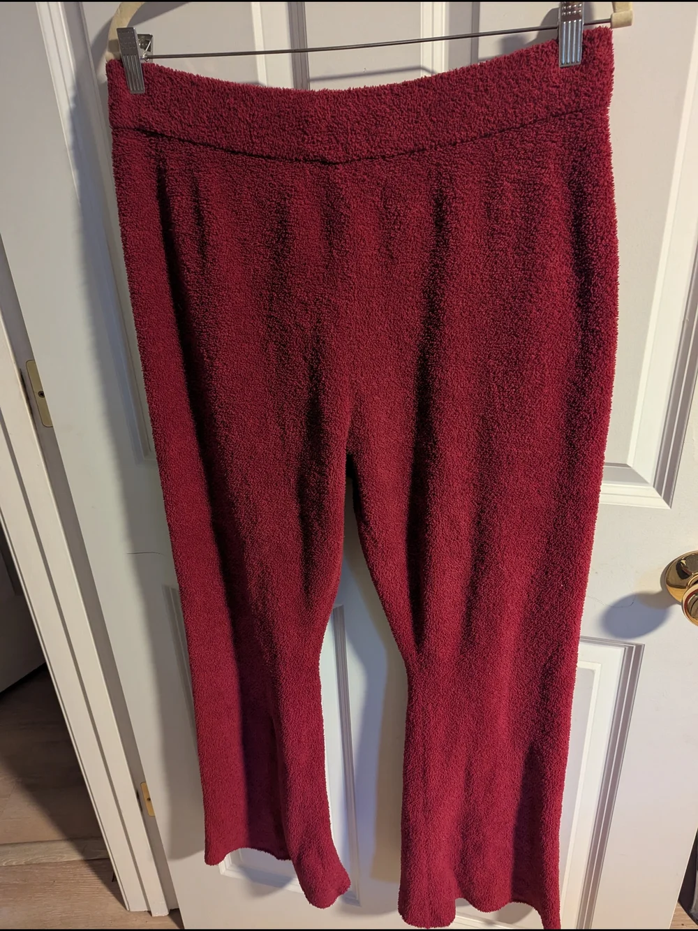 Victoria's Secret Plush Burgundy Wide-Leg Lounge Pants
